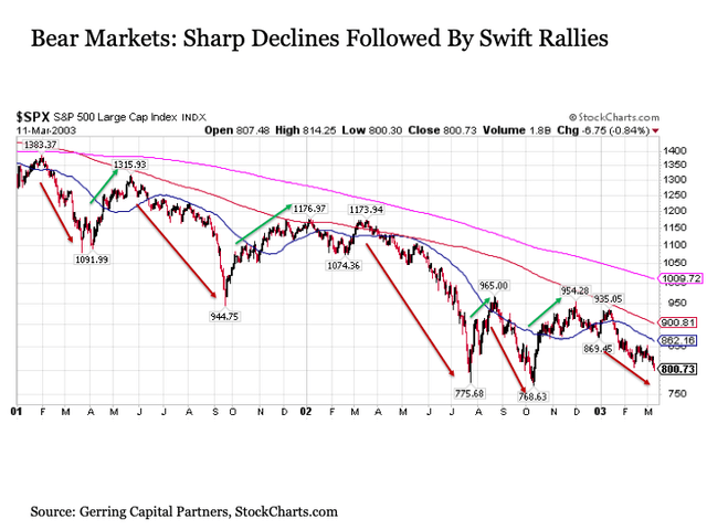 Bear Markets: Sharp declines followed by swift rallies
