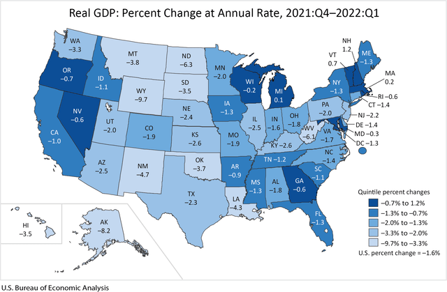 GDP 1Q 2022 by state