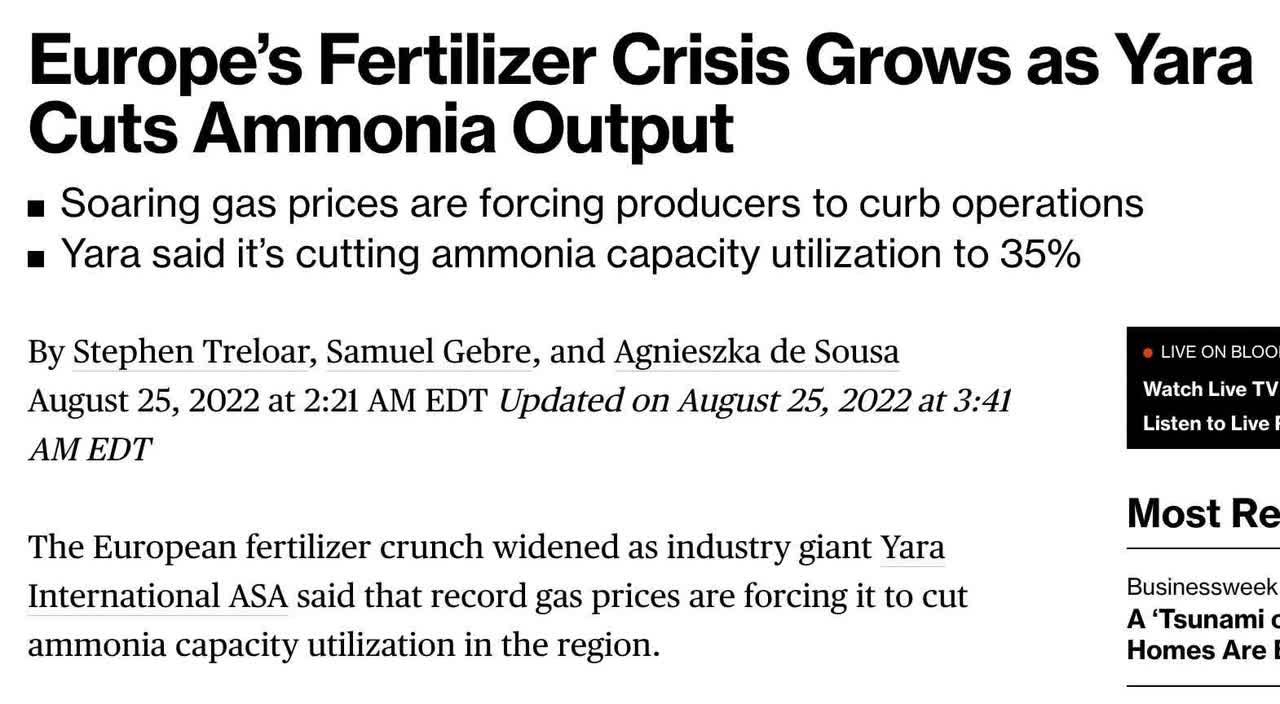 Europe fertilizer crisis