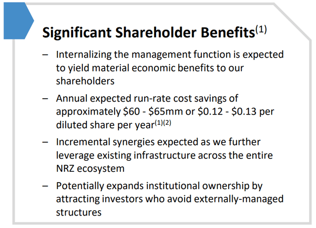Summary of the benefits to shareholders