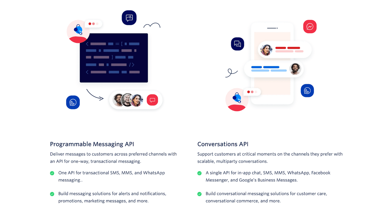 programmable messaging and Conversations API