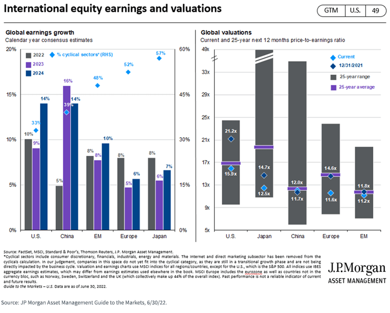 International Equity Earnings and Valuations