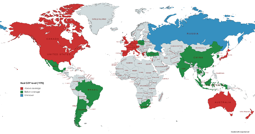map showing countries in data