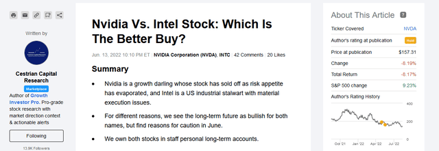 Another recent NVDA note of ours
