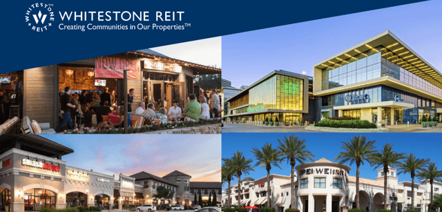 collage of Whitestone REIT shopping centers