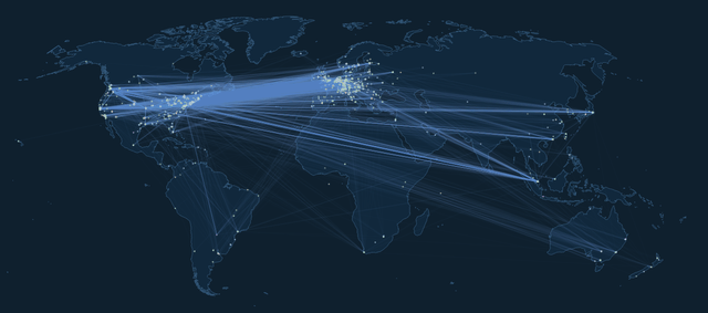 Lightning Network channel map