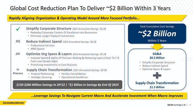 Stanley Black & Decker global cost reduction plan