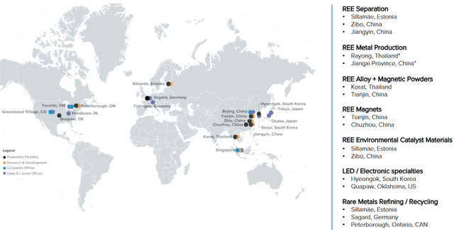 Location map of Neo's global operations
