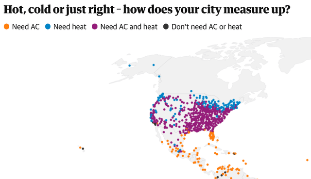 map of liveability with or without HVAC