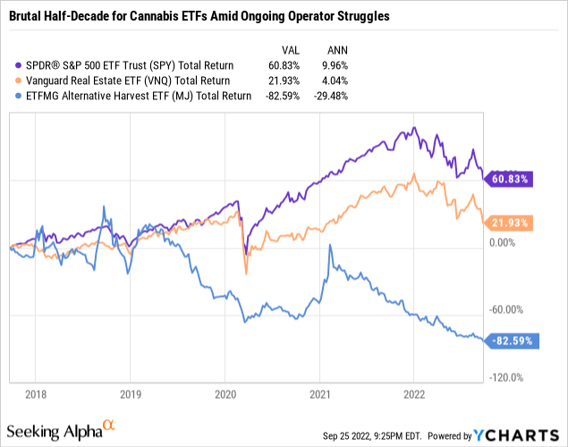 SPY vs VNQ vs MJ return