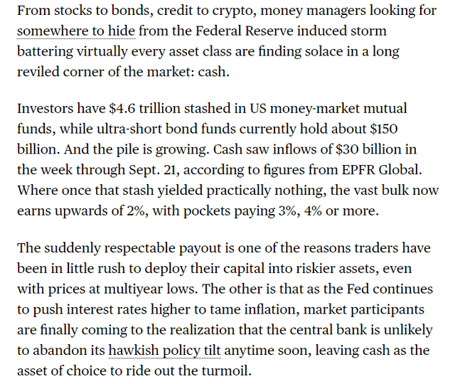 Cash Positions Being Built