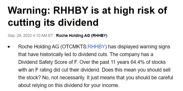 Roche is at serious risk of reducing its dividend