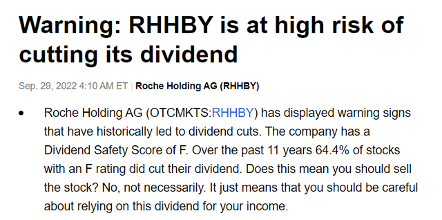 Roche is at high risk of cutting its dividend