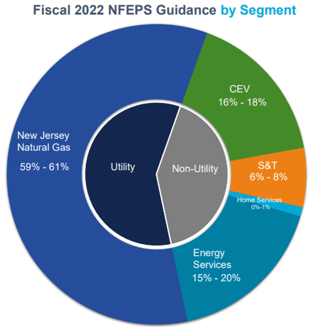 NJR's Pie chart showing approx 2/3 utility NFEPS
