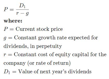 gordon growth model formula