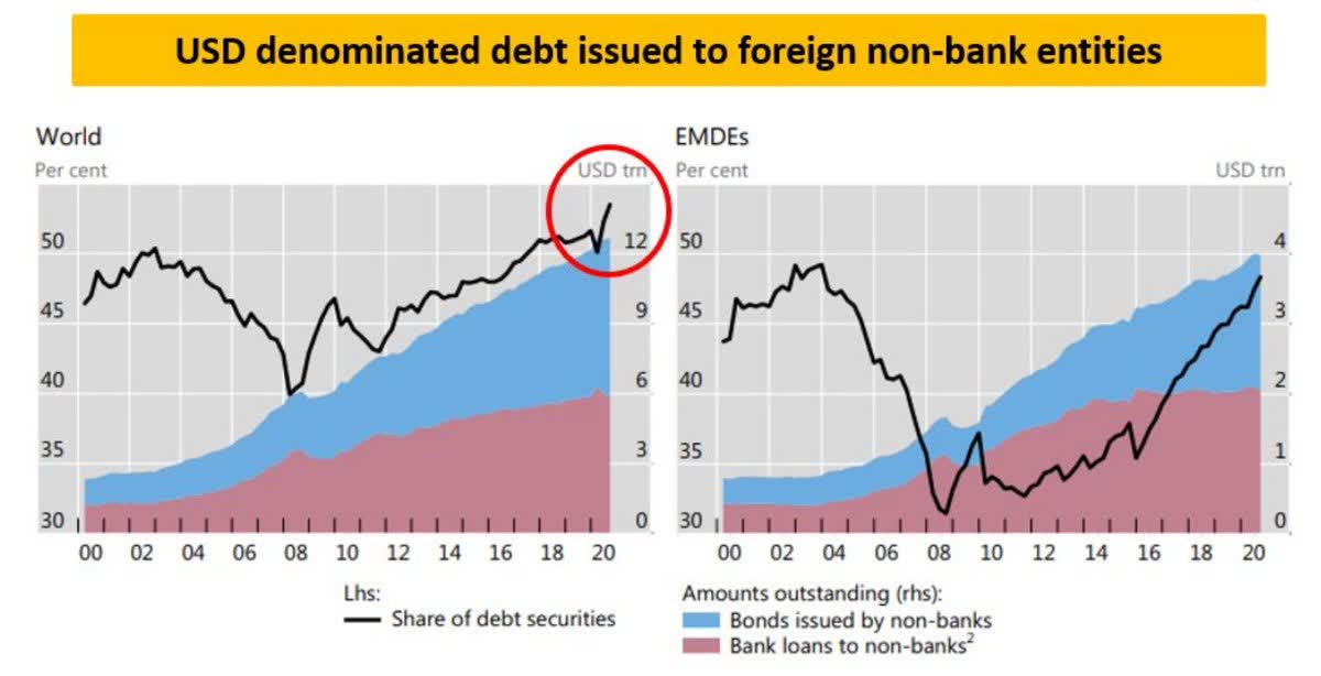 USD denominated debt issued to foreign non-bank entities