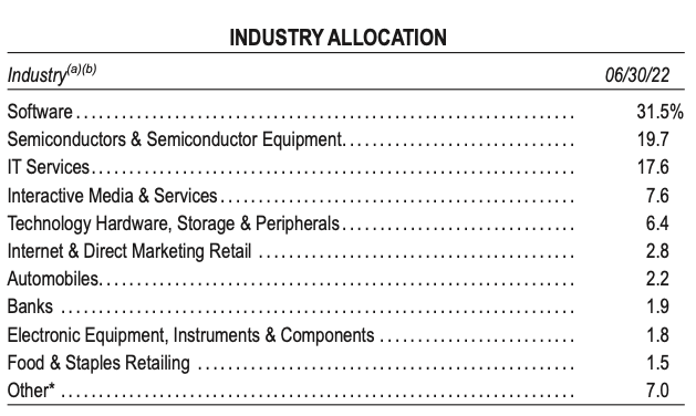 BlackRock Science & Technology Industry Distribution