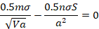 0.5m*sigma/square root of Va-0.5*sigma*S/a squared = 0