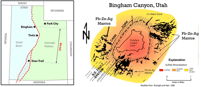 Deer Trail Location & Bingham Canyon CRD/Porphyry Hub & Spoke Model