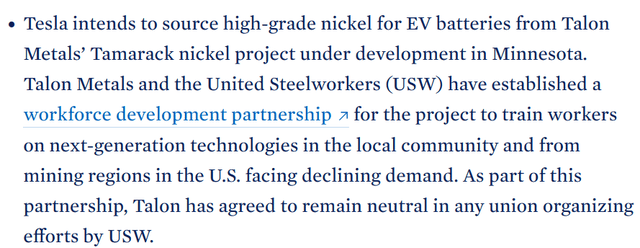 A Feb. 2022 quote from the USA Fact Sheet: Securing a Made in America Supply Chain for Critical Minerals