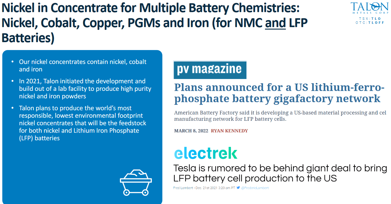 Talon Tamarack Nickel Progressing Well U S Gov Support And Tesla Off