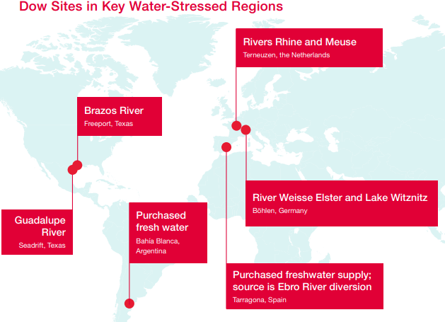 Dow: Sites in key Water-stressed Regions