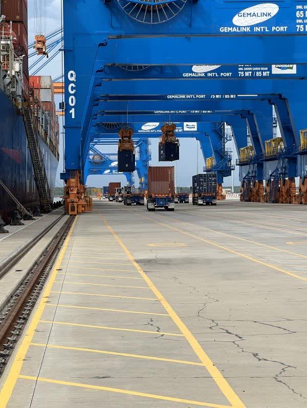 Container Handling Operations in Progress at Gemalink Port