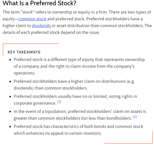 Preferred stock defined