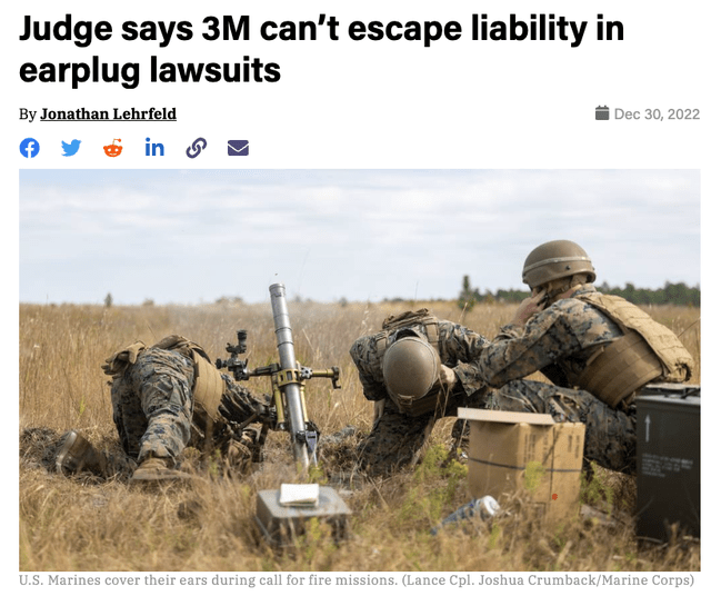 https://www.militarytimes.com/news/your-military/2022/12/30/judge-says-3m-cant-escape-liability-in-earplug-lawsuits/