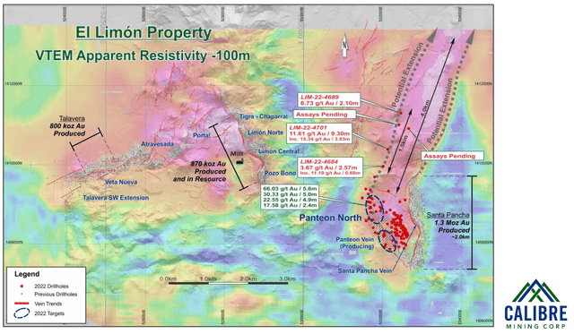 El Limon Property Map - VTEM Apparent Resistivity