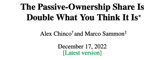 Passive Bubble The Passive-Ownership Share Is Double What You Think It Is