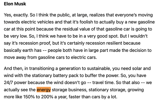 how fast will tesla energy grow