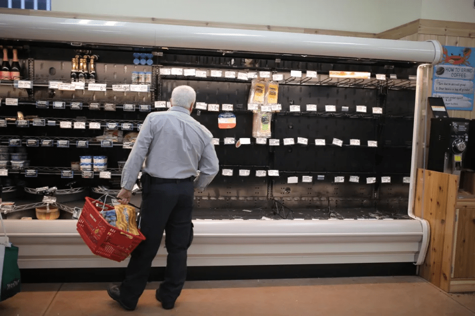 Empty shelves