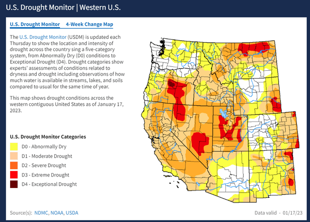 Drought Map of the Western U.S.