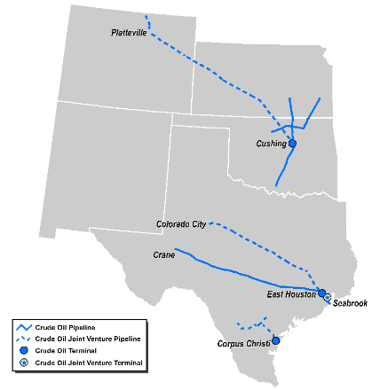 MMP Crude Oil Pipeline Infrastructure Map