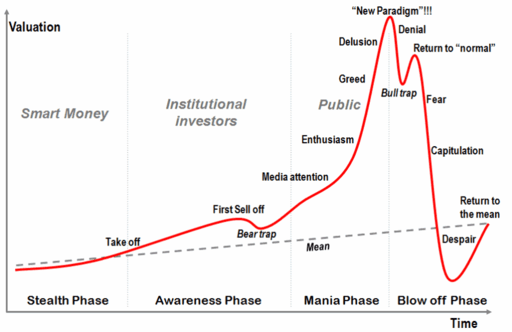 Gráfico de una burbuja de precios típica