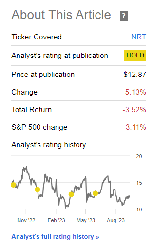 Seeking Alpha NRT RoR