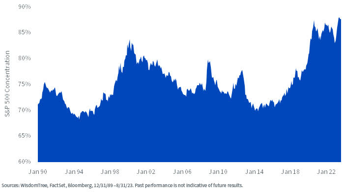 Concentration of the S&P 500 over Time