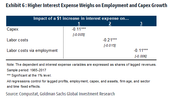 interest expense effect on capex and labor