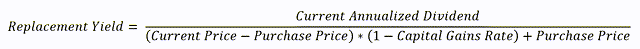 Calculation of replacement yield