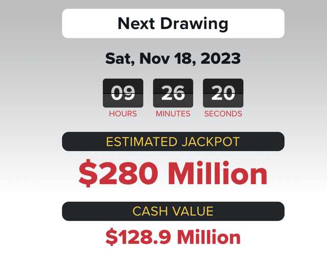 A screenshot of a lottery ticket Description automatically generated