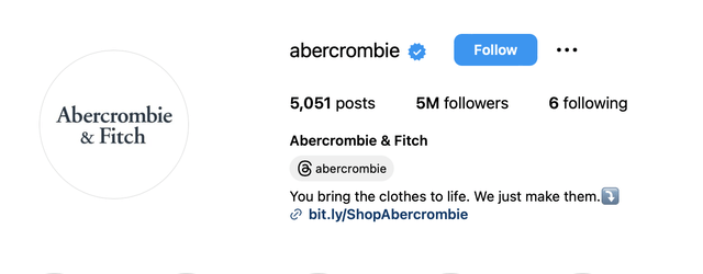 Abercrombie & Fitch Instagram Account