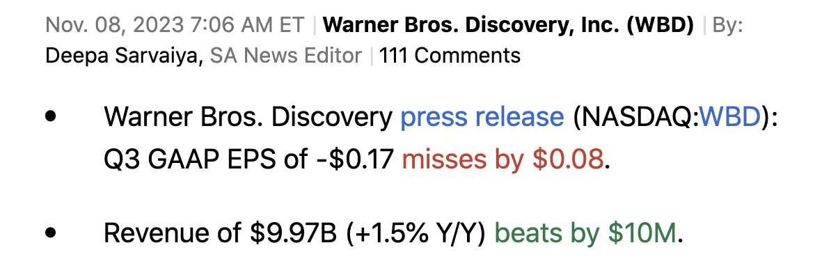 Warner Bros. Discovery: Catastrophe Arrived (NASDAQ:WBD)