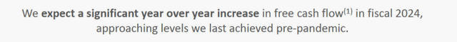 Disney (<a href='https://seekingalpha.com/symbol/DIS' _fcksavedurl='https://seekingalpha.com/symbol/DIS' title='The Walt Disney Company'>DIS</a>) free cash flow guidance 2024