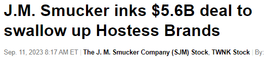 J.M. Smucker $5.6bn deal for Hostess Brands