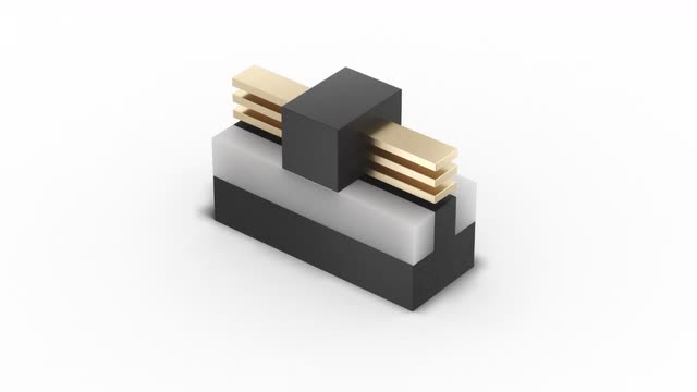 A black and white object with gold elements Description automatically generated