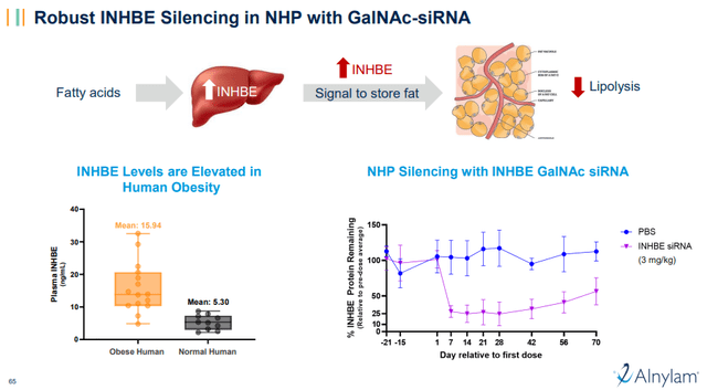 Preclinical results of Alnylam's INHBE-targeting candidate