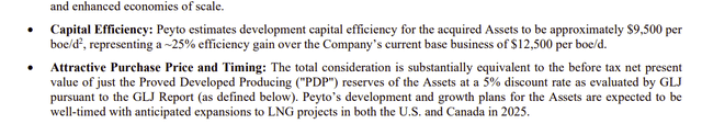 Peyto Statements Of Acquisition Advantages