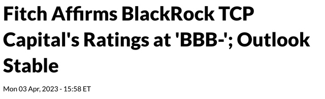 BlackRock TCP Capital Credit Rating