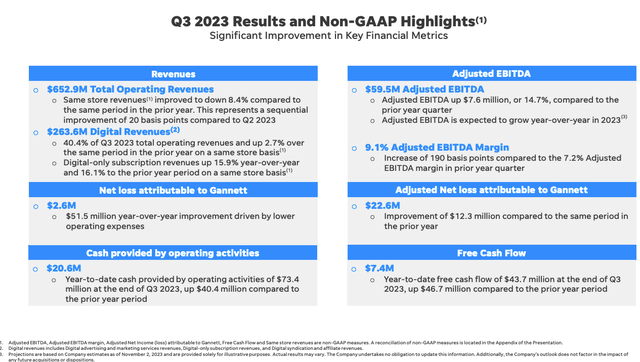 GCI Q3 Results OVerview